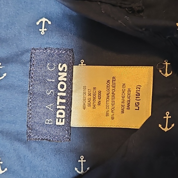 Boys large 10/12 anchor short sleeve button up - Picture 2 of 3